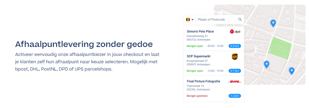 Afhaalpuntlevering Sendcloud belgie